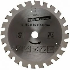 Neu ⌛ Wolfcraft HM-Kreissägeblatt, 160x16x2.8 Mm, 24 Zähne ????