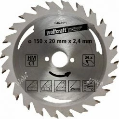 Blitzangebot ???? Wolfcraft HM-Kreissägeblatt, 150x20x2.4 Mm, 24 Zähne ????