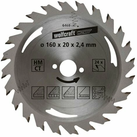 Wolfcraft HM-Kreissägeblatt, 160x20x2.4 mm, 24 Zähne Budget ???? Wolfcraft HM-Kreissägeblatt, 160x20x2.4 Mm, 24 Zähne ???? -WOLFCRAFT Shop 2903016 1