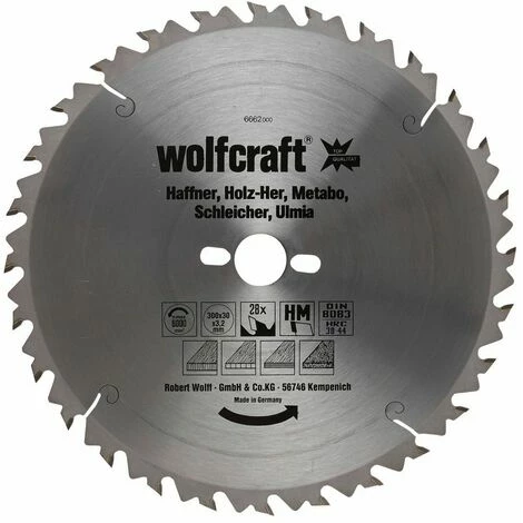 Wolfcraft HM-Kreissägeblatt, 300x30x3.2 mm, 28 Zähne Beste Bewertungen von ???? Wolfcraft HM-Kreissägeblatt, 300x30x3.2 Mm, 28 Zähne ???? -WOLFCRAFT Shop 2903061 1
